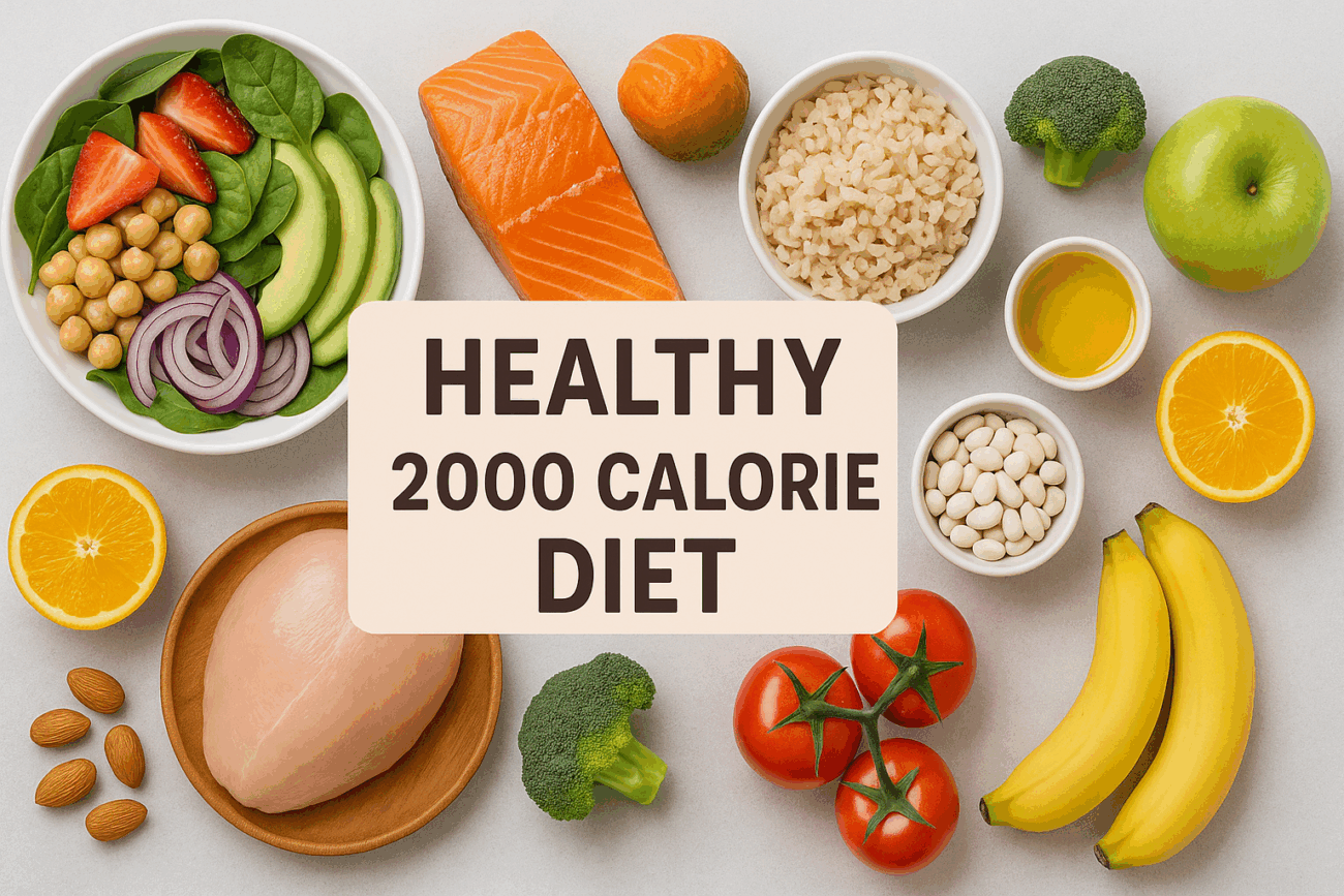balanced and healthy 2000 calorie diet meal