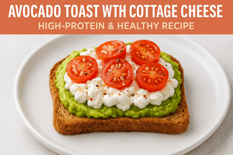 AVOCADO TOAST WITH COTTAGE CHEESE & TOMATOES Breakfast Recipe