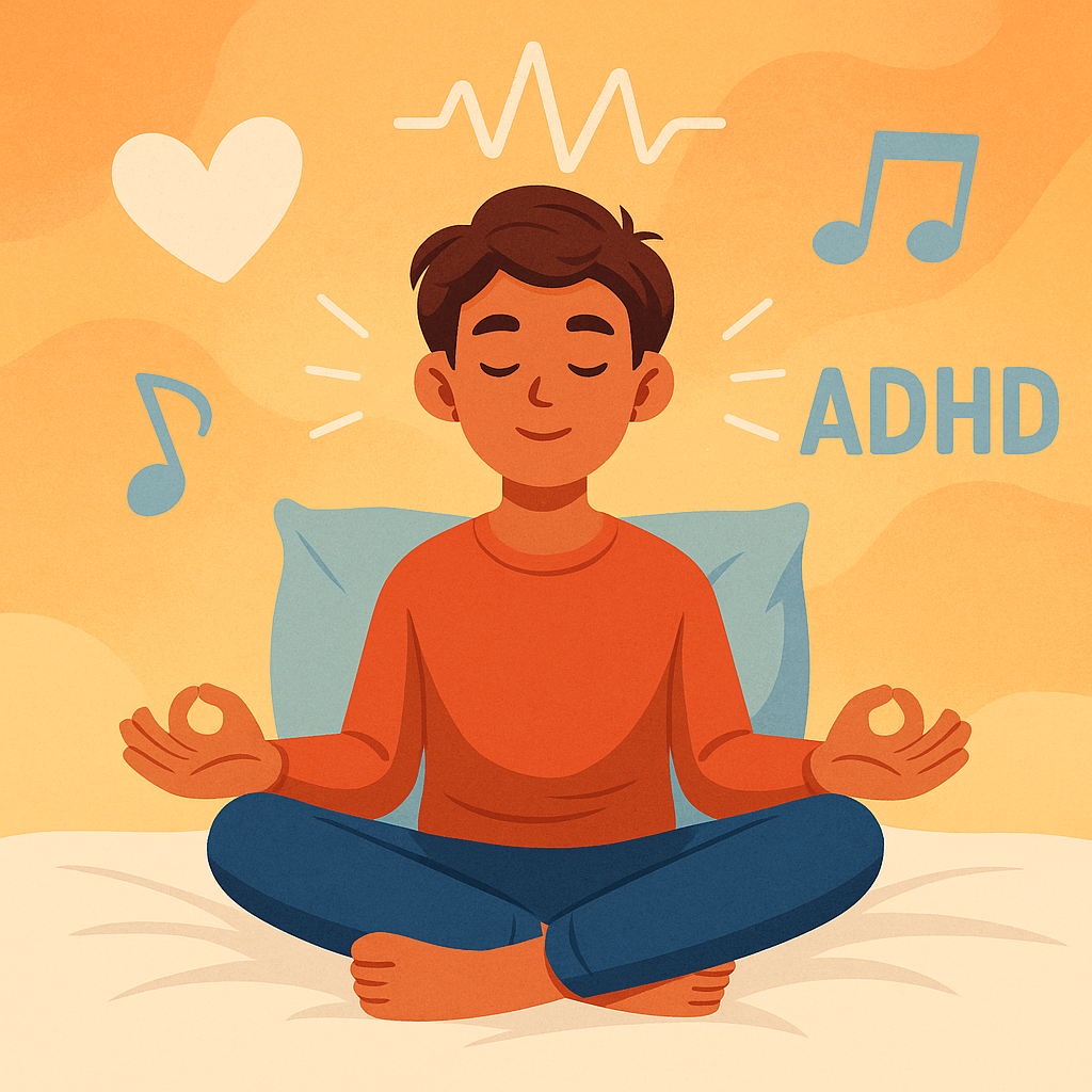 Teen using guided meditation for ADHD focus