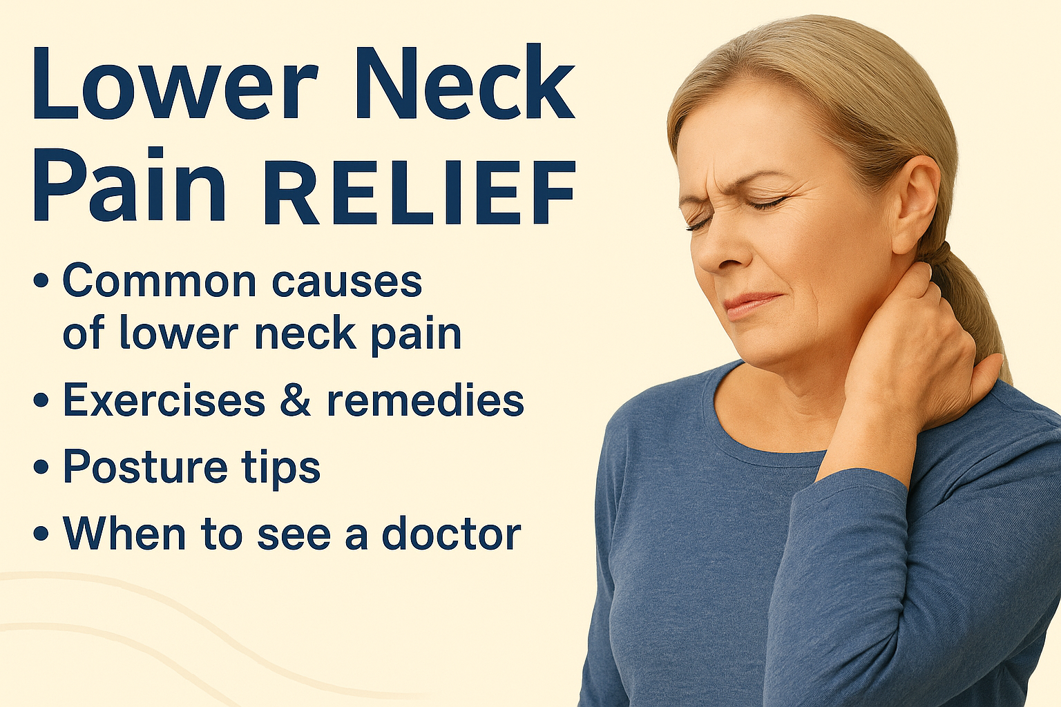 Stretching exercise for lower neck pain relief